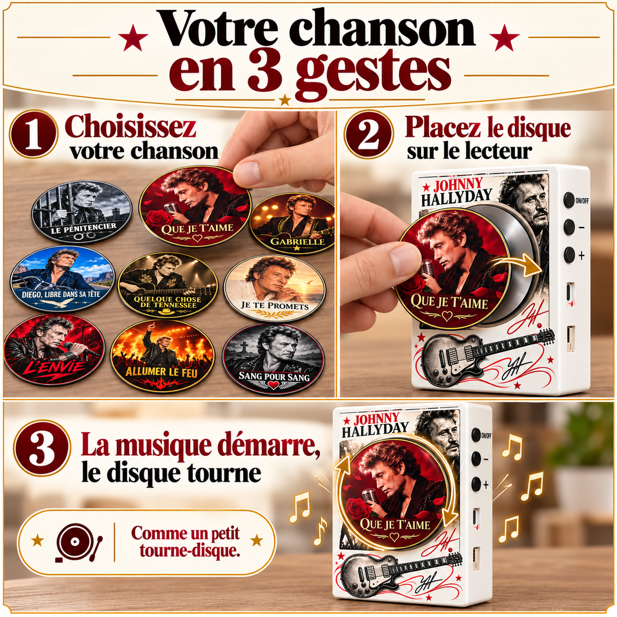 Lecteur Musical Johnny Hallyday – Édition Collector